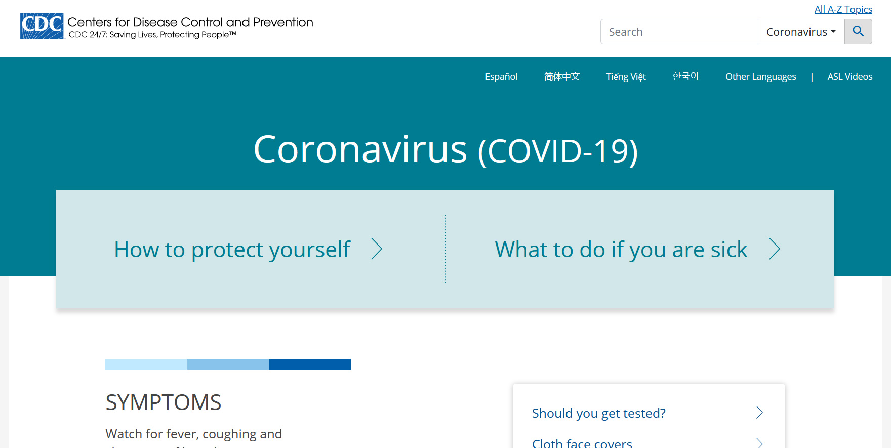 CDC Coronavirus (COVID-19) News